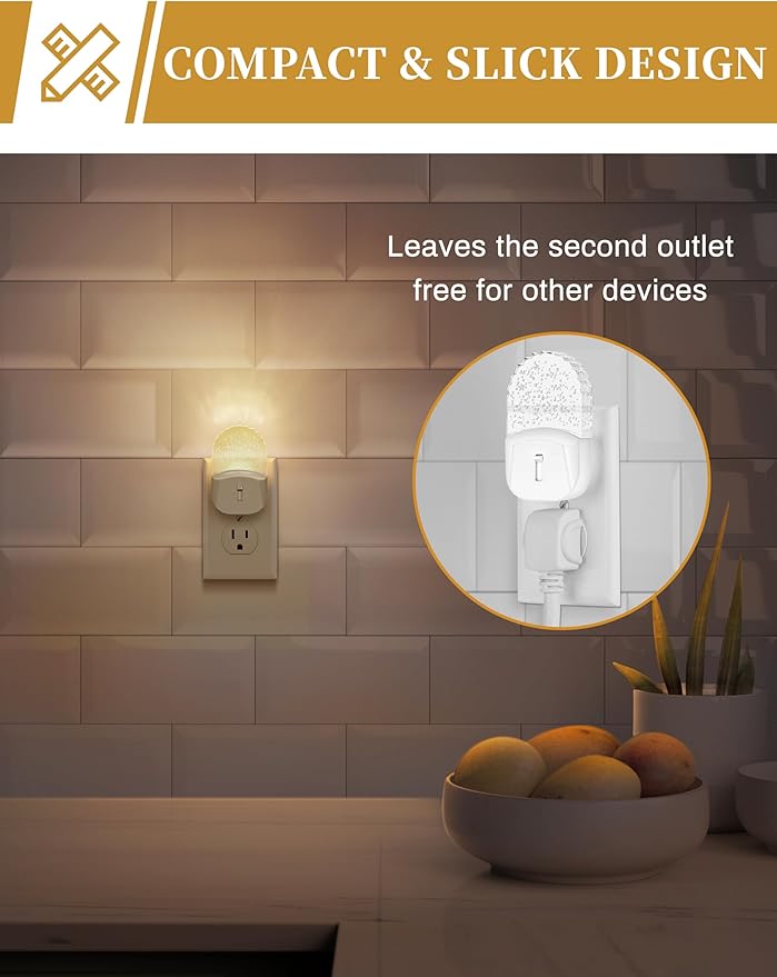 DORESshop LED Night Light, Baby Night Lights[4 Pack], Plug in NightLight with Auto Dusk to Dawn Sensor, Adjustable Brightness NightLights for Kids, Bathroom, Bedroom, Nursery Room, Soft White 3000k