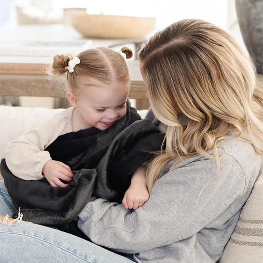 SARANONI Luxury Security Blankets for Babies | Ultra-Soft Lush and Boutique Quality Baby Blanket | Perfect for Infants & Newborns | Charcoal, Mini - 15" x 20"