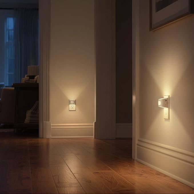 DORESshop LED Night Light[2 Pack], Night Lights Plug into Wall, 3 Mode Plug in Night Light with Motion Sensor, Dusk to Dawn Sensor, Nightlights for Adults, Bedroom, Bathroom, Hallway, White Cover