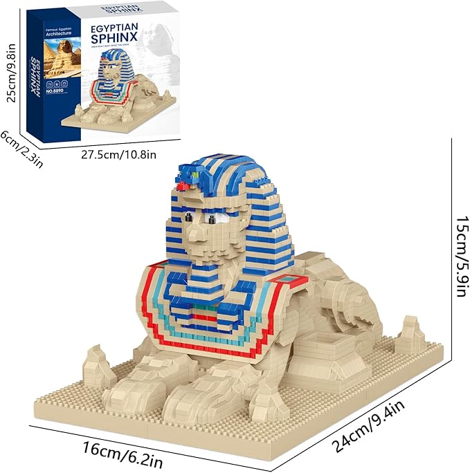 Great Sphinx Egypt Mirco Mini Building Block Sets for Boys Ages 8-12 Famous World Landmark Architecture Model Kits Toys for Adults 2732 Pieces