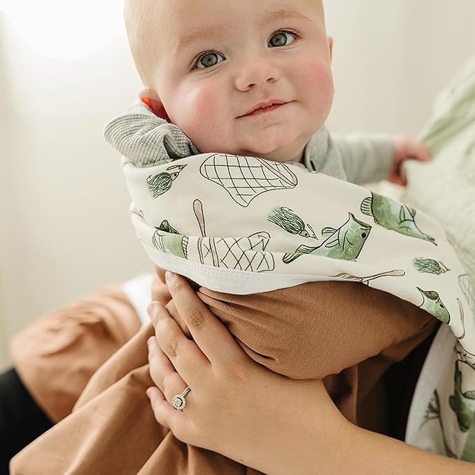 Pobibaby Premium Baby Blanket, Soft Stretchy Quilt for Babies, Toddlers, Kids (Gone Fishing)