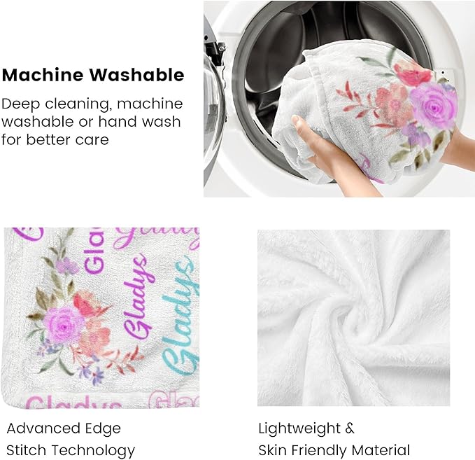 Customized Butterfly Baby Blanket - Personalized Soft Fleece Bed Throw for Toddlers, Newborns, Girls & Boys - Birthday & Christmas