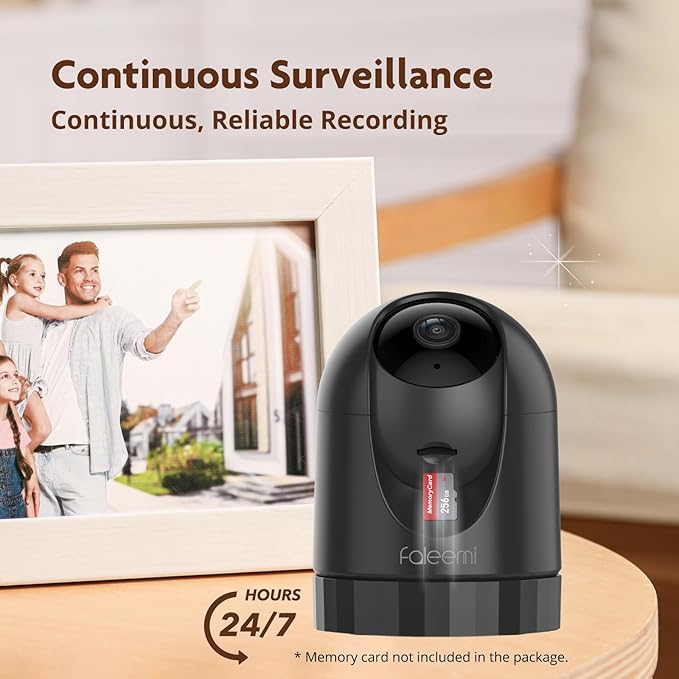 2K Pan/Tilt Indoor WiFi Security Camera with Motion Detection & Auto Tracking, Night Vision, 2-Way Audio, Siren, SD/Cloud Storage (2, Black)