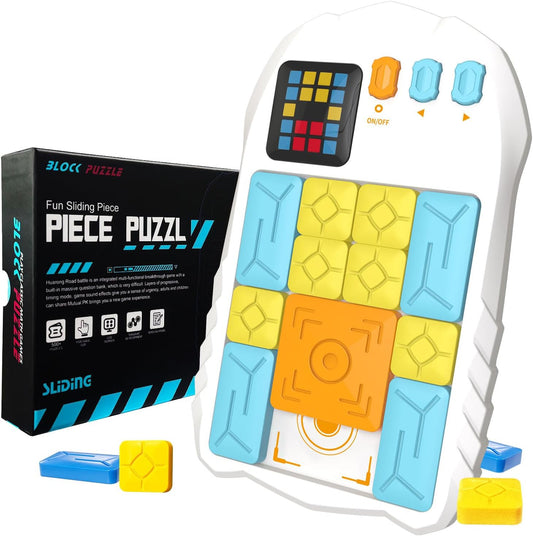 Super Slide Puzzle Game - 500+ Levels Brain Teaser | Electronic Sliding Puzzle Toy for All Ages | Fun Unblocking Logic Game for Kids & Adults (Classic-White)