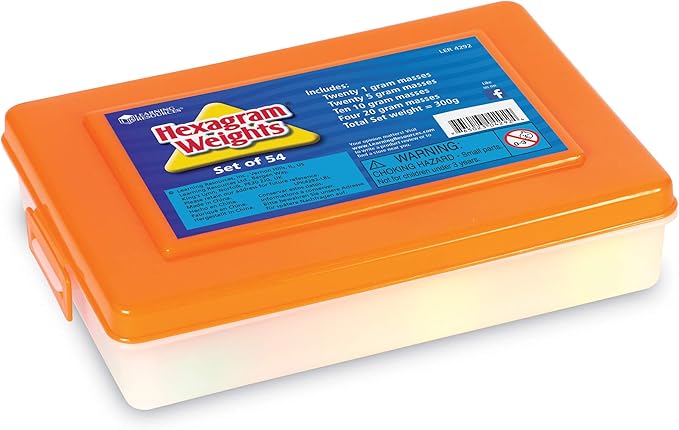 Learning Resources Hexagram Weights - Set of 54 Pieces, Ages 8+ Math Teacher Supplies, Math Learning Tools, Math Games for Kids