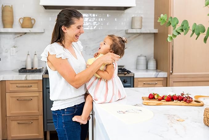 Silicone Baby Bib and Mat | Boys Girls Babies & Toddlers | Waterproof, Adjustable, BPA Free