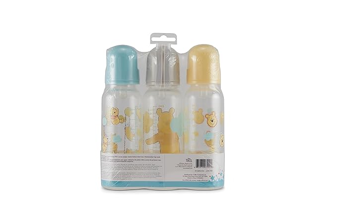 Baby Bottles 9 oz for Boys and Girls| 3 Pack of Disney Winnie The Pooh Pose Infant Bottles for Newborns and All Babies | BPA-Free Plastic Baby Bottle for Baby Shower