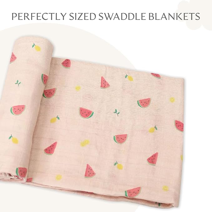Muslin Baby Swaddle - Breathable Receiving Blankets for Newborn Baby, 70% Viscose derived from Bamboo, 30% Spandex, Imported