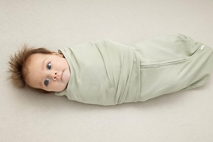 LullaBaby "Double Dream Swaddle: Exclusive Dual Wing Design, Pediatrician-Endorsed, Ultra-Soft Cotton, 2-4 Months, 12-20 lbs - Desert Sage
