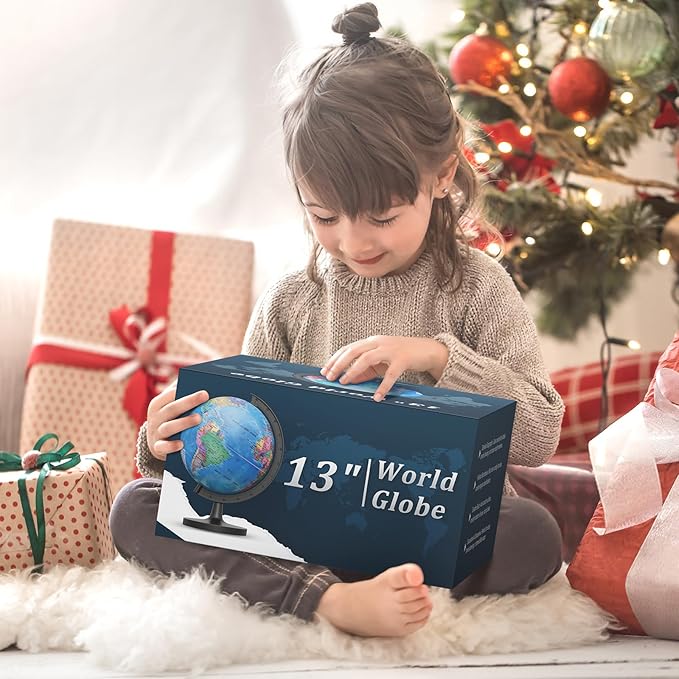 13" Globe for Children & Adults, Interactive World Globe for Kids with HD Waterproof & Writable Surface, Educational STEM Learning Toy, Classroom Teaching Gift