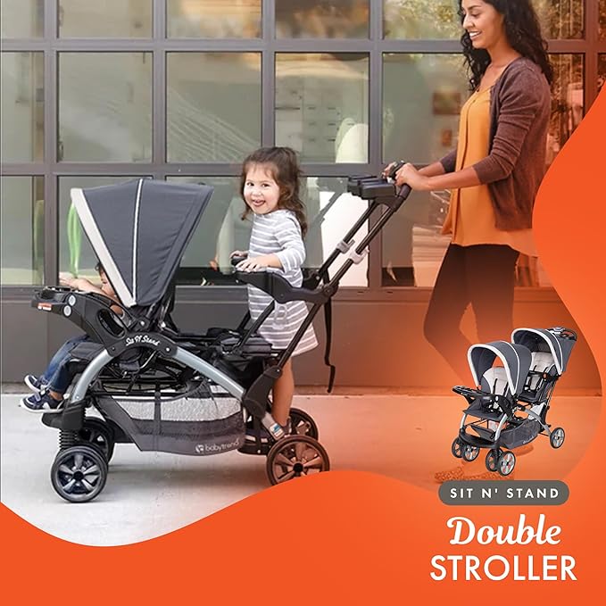 Baby Trend Infant and Toddler Double Stroller & 2 Car Seat Combo, 3 Pc Set, Magnolia - Portable and Lightweight Stroller Duo and Car Seat Travel System Tandem