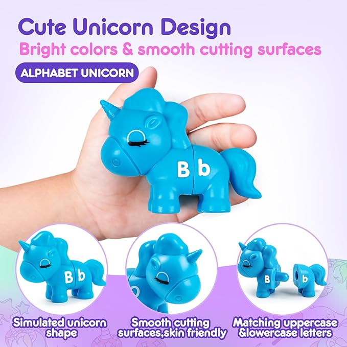 TSYAN Matching Letter Montessori Toys for Toddlers,ABC Unicorn Alphabet Preschool Learning Activities Classroom Must Haves Sensory Sorting Educational Toy Sets for Kids Toddler 3 4 5 6 Years Old…