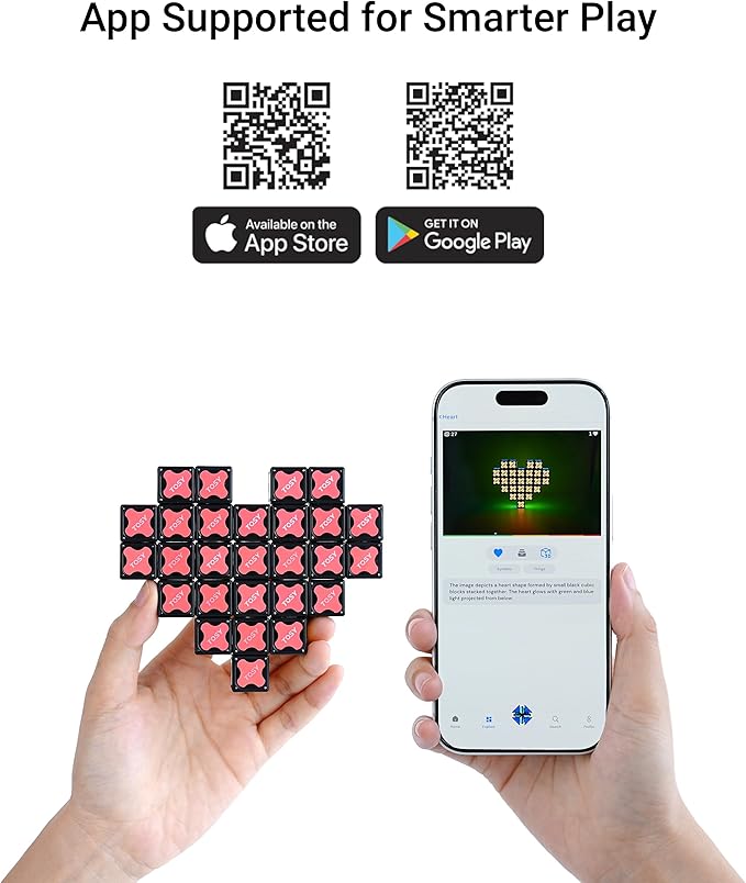 TOSY Magnet Fidget Spinner Glow - 16 blocks, 3in1 Toy: Transformable Fidget Spinner, Infinity/Puzzle Cube, Glowing, Christmas Stocking Stuffers Gift for Kids/Adults, STEM Sensory Stress Relief, 2-pack