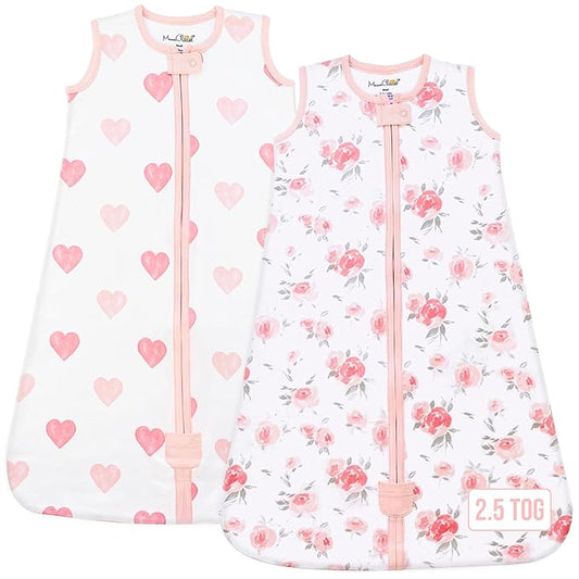 Mama Cheetah Baby Sleep Sack 2.5 TOG, Organic Cotton Baby Wearable Blanket with Two-Way Zipper, Swaddle Transition Baby Sleeping Bag for Newborn Infant Toddler Boy Girl, 12-18 Months