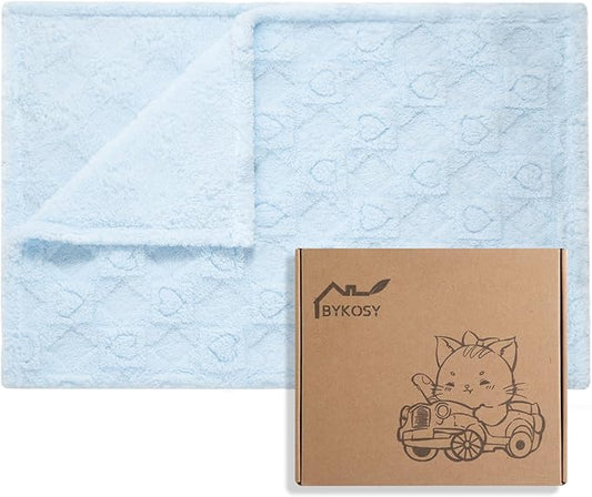 Ultra Soft Fleece Baby Blanket,Swaddle & Receiving Blankets for Newborn Infant, Lightweight Breathable Nursery Nap Blanket for Crib Stroller, for Boys & Girls Heart Checkered 30"x40" Blue