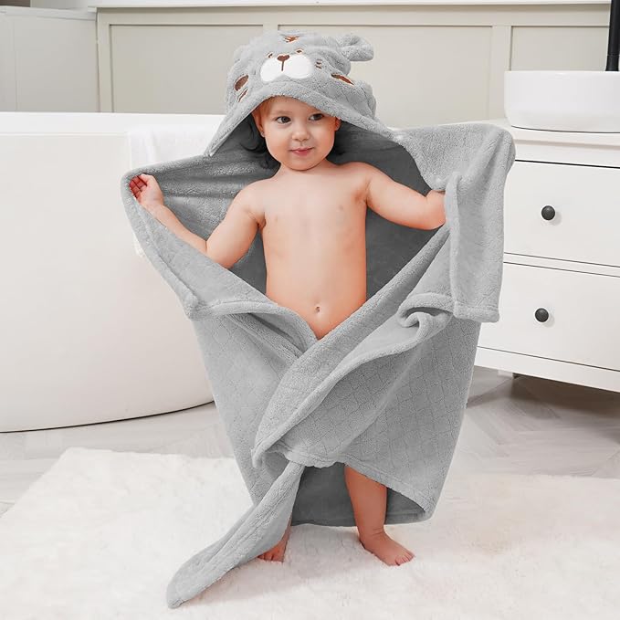 Toddler Hooded Towel Kids Bath Towels Baby Bath Towels for Boy Girl 0-5 Years, 2-Pack Soft & Absorbent Toddler Bath Towel Baby Hooded Bath Towels for Babies, Thick Large 50''x32'' Hooded Baby Towels