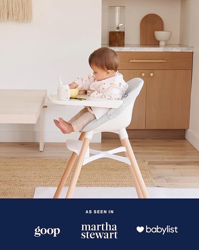 Lalo Smock Bib - Long Sleeve Bib for Infants and Toddlers - Elastic Cuffs, Large Catch-All Pocket, Waterproof Recycled Polyester - Easy to Clean for Mealtime and Art Time - Cherry Infant