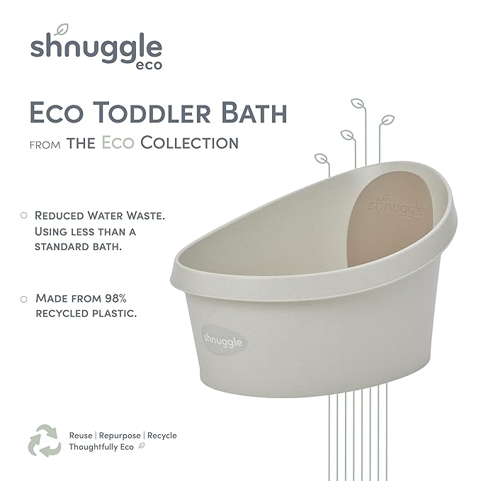 Toddler Bath Tub | Larger Bath for Bigger Kids at Bathtime | Includes Warm and Soft Foam backrest | Grippy Anti-Slip Surface | Includes Easy Drain Bath Plug | Cookies & Cream + Rinse Jug