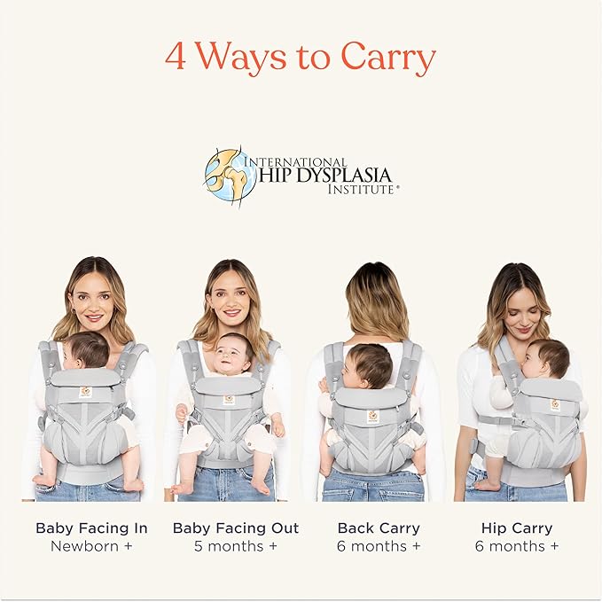 Ergobaby Omni Classic Baby Carrier Newborn to Toddler - Breathable Baby Carriers for Summer - All-Position Carrier with Lumbar Support (7-45 Pounds), Mesh, Natural Beige