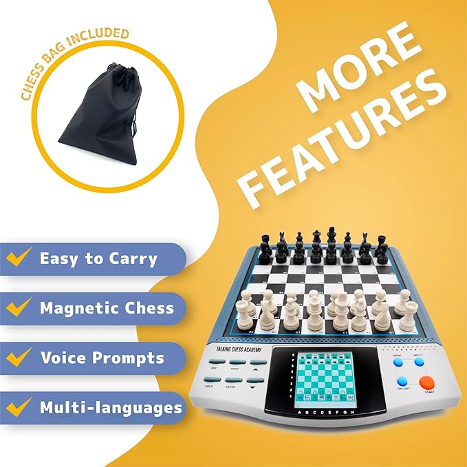 iCore Electronic Chess Set - Develop Thinking Chess Set for Kids, Memory Electronic Chess Board - Talking Coach 30 Skill Levels Beginners & Adults