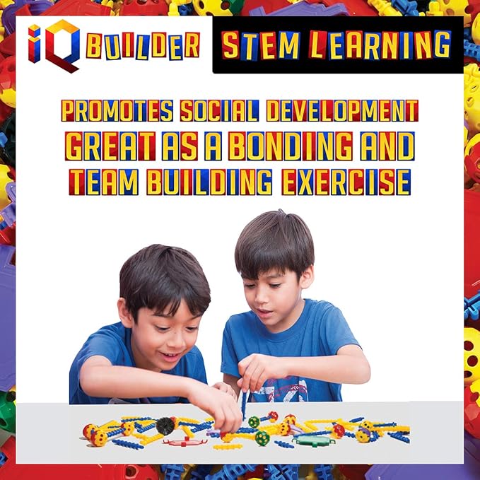 IQ BUILDER | STEM Learning Toys | Creative Construction Engineering | Fun Educational Building Blocks Toy Set for Boys and Girls Ages 5 6 7 8 9 10 Year Old + | Best Toy Gift for Kids | Activity Game