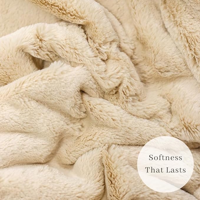 SARANONI Luxury Receiving Blankets for Babies | Ultra-Soft Lush and Boutique Quality Baby Blanket | Ivory - 40” x 30”