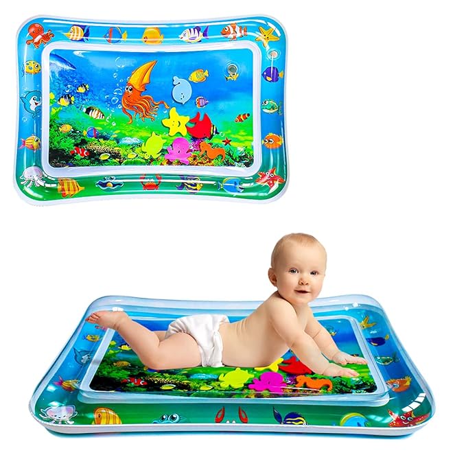 ZHUYNXIR Water Play mat, Water mat Baby, Inflatable Play Mat Water mat Baby Toys, Fun Early Development Activity Play Center for Newborn (27.5 x 20 in)