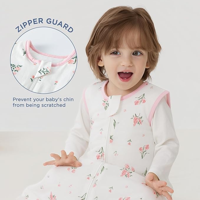 Duomiaomiao 2.5 TOG Baby Sleep Sack 100% Cotton Winter Baby Wearable Blanket, Warm Quilted Comfy Toddler Sleeping Sack