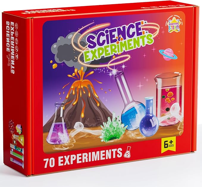 Science Kits for Kids - 70 Experiments Science Kit for Kids Age 6-12 Year Old, STEM Educational Science Toys Gifts for Girls Boys, Chemistry Set, Crystal Growing, Erupting Volcano