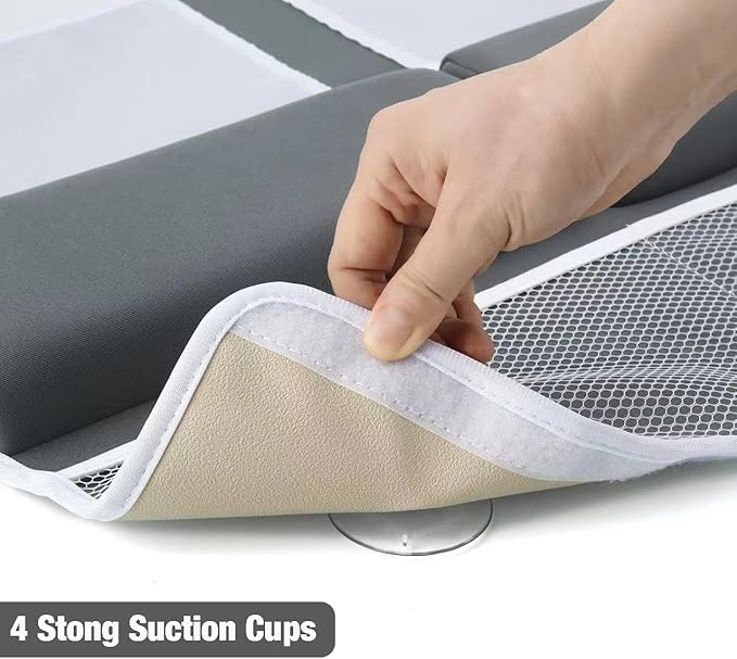 PandaEar Comfortable Baby Bath Kneeler and Elbow Rest Pad Set, Non-Slip Bathtub Kneeling Pad for Bathing Baby Tub Knee Mat, Bath Pad for Tub, Bath Tub Cushion Mat with Toy Organizer Storage Pockets