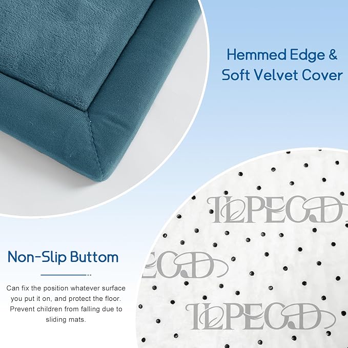 Baby Play Mat 1.2" Thick Memory Foam Nursery Rug Area Rug, 6’7” X 6’7” Yoga Mat Playmat Crawling Mat for Baby,Toddlers, Infants, Kids,Floor Mat Tatami Mat for Living Room with Non-Slip(Green)