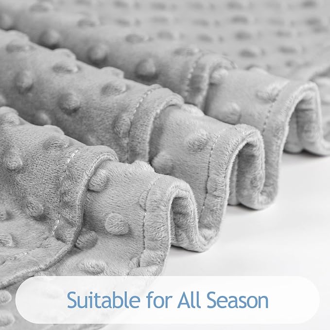 Baby Blanket for Boys, Soft Toddler Blanket 30 x 40 Inch, Newborn Blankets for Nursery, Stroller, Toddler Bed, Carseat, Double Layer, Gray