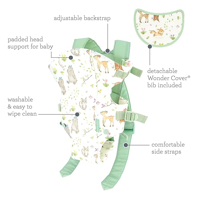 Infantino Swift Classic Carrier - 2 Ways to Carry with Wonder Cover Bib, Adjustable and Easy-to-Use, Multicolor Woodland