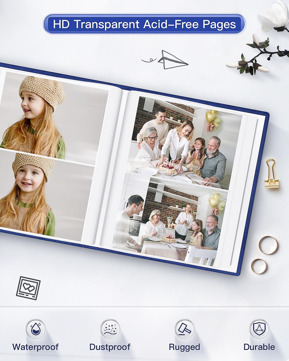 popotop Photo Album 4x6-200 Photos Photo Books with 200 Horizontal Pockets,Linen Cover Albums for Family Wedding Anniversary Baby Vacation Pictures