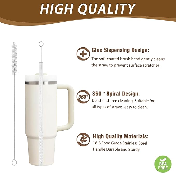 Straw Cleaner for Baby Bottles,Stanley Straw Cleaner Brush for 20/30/40oz Stanley Mugs,Straw Cleaner Brush with Bushy Bristles,Straw Brush Cleaner for Various Straws and Hummingbird Feeders(3 Pack).