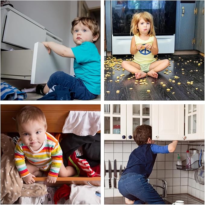 Cabinet Locks for Babies,Child Proof Cabinet Locks,8 Pack U-ShapedBaby Proofing Cabinets,Child Locks for Cabinets and Drawers,Child Safety Cabinet Locks with Adjustable(White)