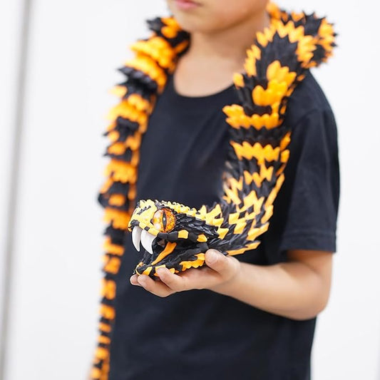 47.5inch Super Large 3D Printed Snake Models,Movable Teeth,Flexible Joint Animal lacertid Figurines, Stress Relief, Fidget restlessness, ADHD Toys, Surprise Fantasy Gifts (BO/47.5inch)