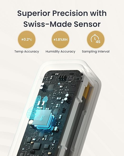 SwitchBot Bluetooth Hygrometer Thermometer 3 Pack with Hub, Smart Humidity Temperature Sensor with App Notifications, 394ft Bluetooth Range, Compatible with Alexa, Google Home, HomeKit