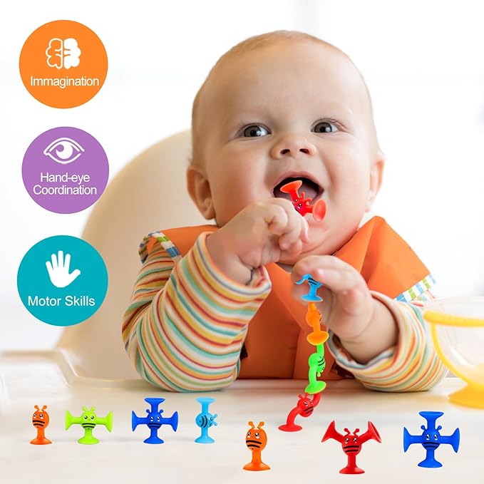Suction Cup Toy for Baby Age 3, Suction Toys 40PCS Kids Bath Toys Ages 4-8, Toddler Window Shower Bathtub Building Toys, Montessori Sensory Stress Release Gifts for 6-8 Years Old Boys Girls