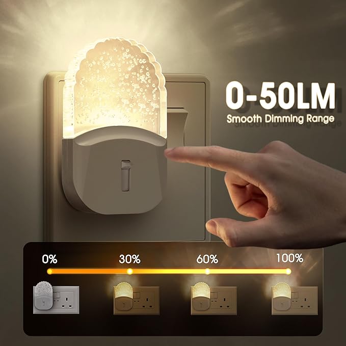 DORESshop LED Night Light, Baby Night Lights[4 Pack], Plug in NightLight with Auto Dusk to Dawn Sensor, Adjustable Brightness NightLights for Kids, Bathroom, Bedroom, Nursery Room, Soft White 3000k