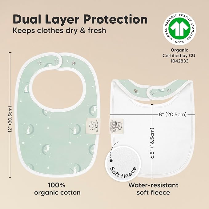 8-Pack Organic Baby Bibs for Boys, Girls - Soft Cotton Drooling and Teething Bibs for Baby Girl & Boy, Extra Absorbent, Easy To Clean & Put On for Toddler, Newborn, Infant 0-24 Months (Lunaris)