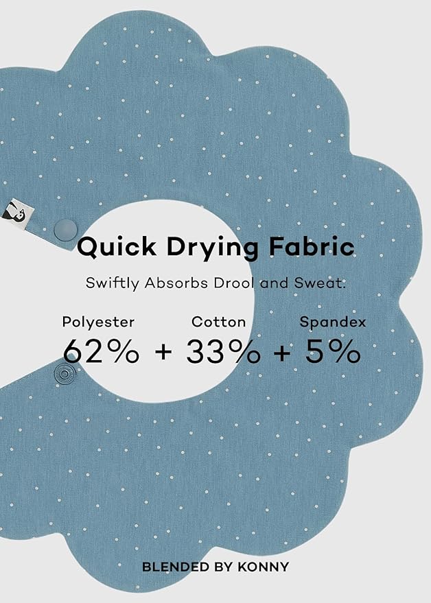 Konny Baby Bibs Set, 360 ° Rotate, Soft and Absorbent Bandana Drooling for Boys Girls baby Essentials