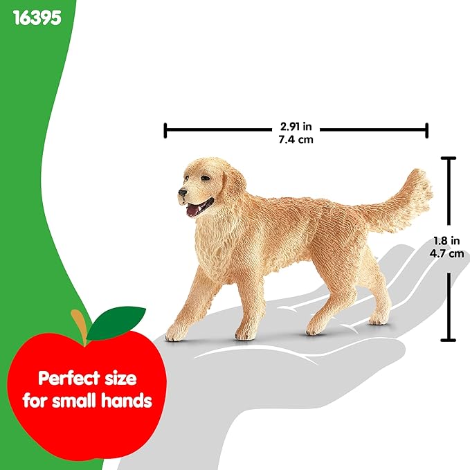 Schleich Farm World - Farm Animal Toys for Kids and Toddlers - Golden Retriever Toy Dog Figurine - Ages 3+