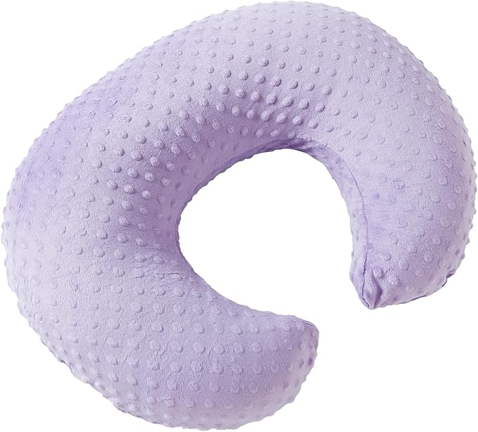 Nursing Pillow and Positioner Breastfeeding and Bottle Feeding, Propping Baby, Tummy Time, Sitting Support for Baby Boy Girl, with Removable Dots Cover (Lavender)