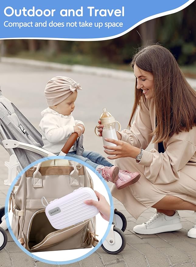 Electric Baby Bottle Brush Cleaner - Baby Bottle Brush Travel Essential, Safe BPA-Free Silicone, One Button 360° Efficient Cleaning, Long-Lasting 2000 mAh Battery, Storage Box for Travel (Grey)