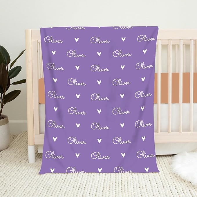 Ship from USA -Personalized Baby Blankets with Name,Customized Name Blankets for Kids,Super Soft Plush Fleece,Custom Baby Blanket for Boys,Girl,Personalized Gifts for Newborn