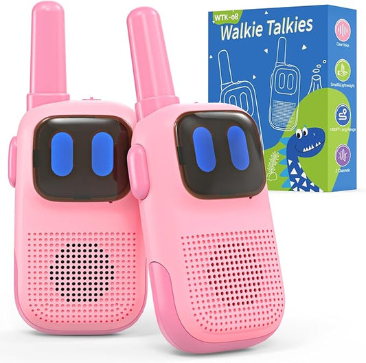 Toys for 3-12 Year Old Boys Girls, Walkie Talkies for Kids 2 Channels 2 Way Radio Toy…, Pink, WTK08