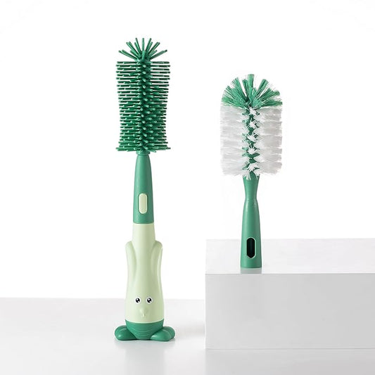 Chemimoso Multifunctional Cleaning Brush, Baby Bottle Brush, Bottle Brush Cleaner Set, Green, Silicone and Nylon Brush