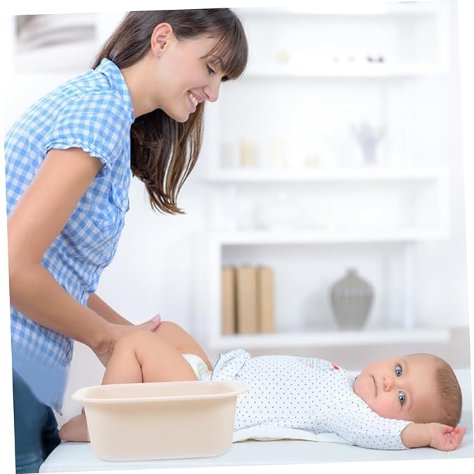 BESTonZON Water Basin Bathing Tub Bath for Bathtub Changing Table Water Basin Portable Wash Basin Plastic Water Tub Plastic Basin Thicken Small Basin Dining Table Sink Child, 21.50X16.00X8.00CM