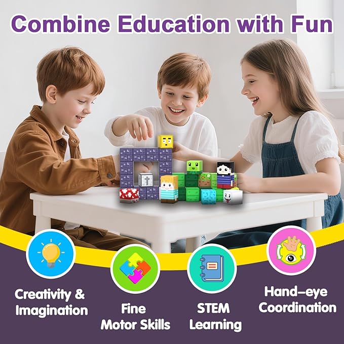 150 PCS Magnetic Building Blocks for Kids, Montessori Magnetic Toys, Build Zombie Island Set, STEM Toddler Sensory Building Blocks for Boys Girls 3 4 5 6 7 8 9 10th Birthday Gift